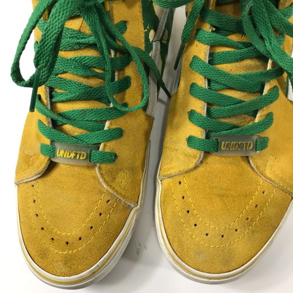Vans Shoes Mens 9 Women 10.5 Lakers Undefeated Sk8 Hi U-Man UNDFTD Yellow Green main image 4